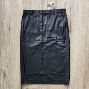 NWT J. Crew Black Faux Leather Pencil Skirt